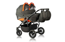 Twin 2in1 vaunu Twin-lastenrattaat 2in1. Twin-lastenrattaat 2in1 on suunniteltu syntymästä 3-4-vuotiaille lapsille. Sarjaan kuuluu yleensä runko, johon voidaan asetta